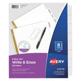 AVERY 7278223078 Avery® Big Tab™ Write & Erase Dividers 23078, 8 White Tabs, 1
