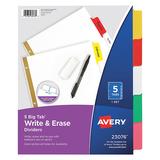 AVERY 7278223076 Avery® Big Tab™ Write & Erase Dividers 23076, 5 Multicolor