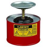JUSTRITE 10208 Plunger Can,1/2 Gal.,Galvanized Steel