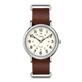 Timex Weekender Leather Watch, Men's, Brown