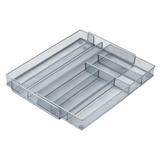 Honey Can Do Adjustable Drawer Organizer Metal in Gray, Size 2.0 H x 20.0 W x 16.5 D in | Wayfair KCH-02163