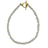 Rainbow moonstone and gold plated bead bracelet, 'Simply Fascinating'