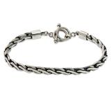 Men's sterling silver bracelet, 'Dauntless'
