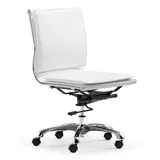 Zuo Modern Lider Plus Armless Desk Chair, White
