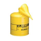 JUSTRITE 7150210 5 gal. Yellow Polypropylene, Steel Type I Safety Can for Diesel
