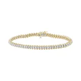"1 Carat T.W. Diamond 10k Gold Tennis Bracelet, Women's, Size: 7"", White"