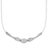 "1/2 Carat T.W. Diamond 10k White Gold ""XO"" Necklace, Women's, Size: 18"""