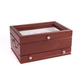 American Chest The Captain Watch Box Wood/Fabric in Brown, Size 6.5 H x 13.5 W x 9.0 D in | Wayfair W1100-M