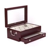 American Chest The Captain Watch Box Wood/Fabric in Brown, Size 6.5 H x 13.5 W x 9.0 D in | Wayfair W1100-M