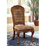 Hokku Designs Evangeline Side Chair in Antique Oak Upholstered/Fabric in Brown, Size 46.5 H x 23.0 W x 28.0 D in | Wayfair JEG-4668TD