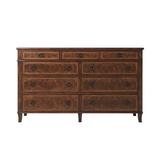 Theodore Alexander Brooksby 9 Drawer Dresser Wood in Brown/Red, Size 36.0 H x 60.0 W x 19.0 D in | Wayfair 6005-491