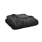 Madison Park Ruched Faux Fur Throw, Black