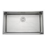 Wells Sinkware Chef's Series 33" L x 19" W Farmhouse Kitchen Sink w/ Basket Strainer & Stainless Steel Grid Stainless Steel in Gray | Wayfair