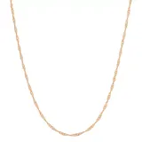 "14k Rose Gold-Plated Silver Adjustable Singapore Chain Necklace - 22 in., Women's, Size: 22"", Pink"