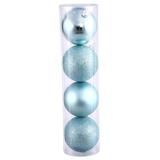 Vickerman 212424 - 4" Baby Blue Shiny Matte Glitter Sequin Ball Christmas Tree Ornament (12 pack) (N591032A)