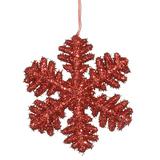 Vickerman 342879 - 6" Red Glitter Snowflake Christmas Tree Ornament (M147103)