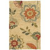 Tommy Bahama Home Valencia Floral Handmade Tufted Jute Beige Area Rug Jute & Sisal in White, Size 96.0 W x 0.1 D in | Wayfair VLC57709-8X10