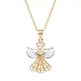 "10k Gold Angel Pendant Necklace, Women's, Size: 18"""