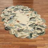 Magnolia Butterfly Oval Rug, 5' x 8', Parchment