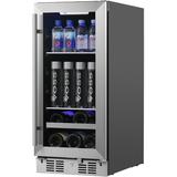 Titan Products 7 Bottle & 48 can Dual Zone Built-In Wine & Beverage Refrigerator in Gray, Size 34.84 H x 23.35 W x 14.96 D in | Wayfair