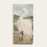 White Heron Stretched Canvas 30"x15" - Ballard Designs