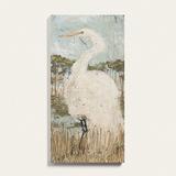 White Heron Stretched Canvas 50"x25" - Ballard Designs