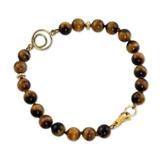 Gold vermeil tiger's eye beaded bracelet, 'Golden Gaze'