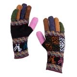 100% alpaca gloves, 'Autumn Songbirds'