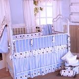 Brandee Danielle Ash 4 Piece Crib Bedding Set Cotton Blend in Blue | Wayfair 1514PASB