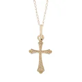 Charming Girl Kids' 14k Gold Cross Pendant Necklace, Girl's, Size: 15, Yellow