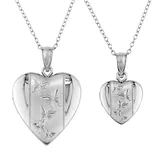 "Stella Grace Sterling Silver Butterfly Heart Locket Necklace Set, Women's, Size: 17"", Grey"