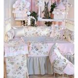 Brandee Danielle Flower Medley 4 Piece Crib Bedding Set Cotton in Green/Pink/White | Wayfair L064PFM