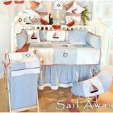 Brandee Danielle Sail Away 4 Piece Crib Bedding Set Cotton in Blue/White | Wayfair 1294PSA