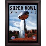 2008 Giants vs Patriots Framed 36" x 48" Canvas Super Bowl XLII Program