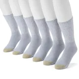 Men's GOLDTOE 6-pack Athletic Crew Socks, Size: 6-12, Grey