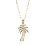 "10k Gold Palm Tree Pendant Necklace, Women's, Size: 18"""