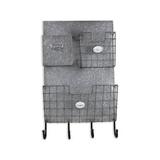 Wildon Home® Wall Organizer w/ Key Hooks/Wall Baskets Metal in Gray, Size 23.5 H x 13.75 W x 3.75 D in | Wayfair HEU3429 24678409