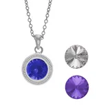 Charming Inspirations Interchangeable Crystal Pendant Necklace Set, Women's, White