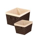 Winston Porter 2 Piece Plastic Basket Set Plastic in Brown, Size 10.0 H x 15.0 W x 13.0 D in | Wayfair STOX05041