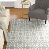 Brown/White Indoor Area Rug - Darby Home Co Ez Care Hand-Hooked Gray/Ivory Area Rug Polyester in Brown/White, Size 60.0 W x 0.25 D in | Wayfair