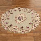 Marquis Floral Round Rug 5'6" Round, 5'6" Round, Champagne