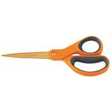 FISKARS 142440-1002 Scissors,8 In L,Orange/Gray,Ambidextrous