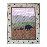 Patch Magic Bear Country Crib Quilt 100% Cotton in Brown/Green, Size 46.0 H x 36.0 W in | Wayfair QCBCTY