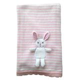 The Little Acorn Bunny 3D Stroller Blanket 100% Cotton in Pink, Size 38.0 H x 28.0 W in | Wayfair S15B01