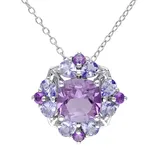 "Stella Grace Amethyst & Tanzanite Sterling Silver Flower Pendant Necklace, Women's, Size: 18"", Purple"