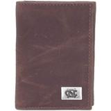 North Carolina Tar Heels (UNC) Leather Trifold Wallet - Brown