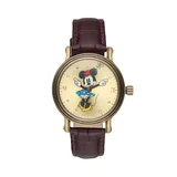 Disney's Minnie Mouse Women's Leather Watch, Brown