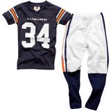 Auburn Tigers Preschool Football Pajama Set - White/Navy Blue