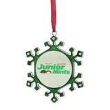 Northlight Seasonal Snowflake Junior Mints Candy Logo Christmas Holiday Shaped Ornament Metal in Green, Size 3.25 H x 0.15 W x 3.0 D in | Wayfair