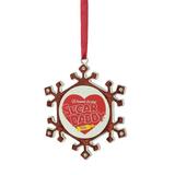 Northlight Seasonal Snowflake Sugar Daddy Candy Logo Christmas Ornament w/ European Crystal Metal in Red, Size 3.0 H x 0.15 W x 2.75 D in | Wayfair